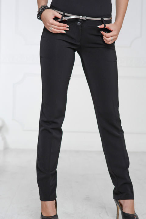 Фото товара 6113, классические черные женские брюки
